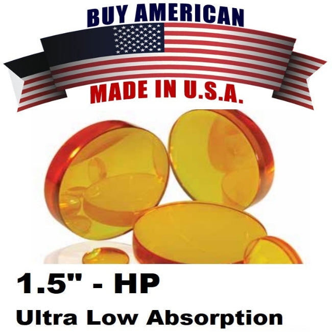 350163UL - LM-38.1-Z-254.0-7.40-ARHP - Focus Lens. Dia 1.5" (38.1mm), FL 10" (254mm), ET .291" (7.4mm). ZnSe Meniscus HP