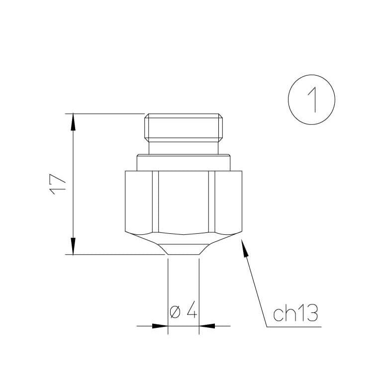 HK-Series Chromium-Plated Nozzles suitable for use with Bystronic® laser, Pack of 10