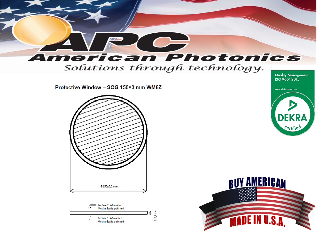 FS150X3.0 - Fiber Protective Window 150mm X 3mm