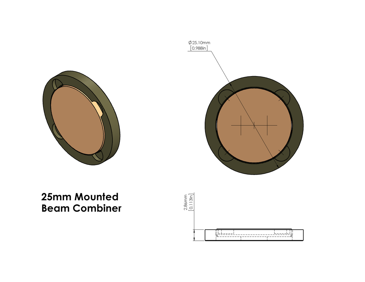 Mounted Co2 Laser (10.6um) Beam Combiners