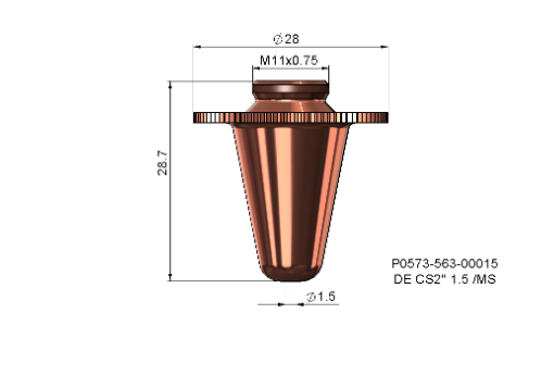 P0573-562-00012 - Laser nozzle DE CS2'' 1.2 /MS