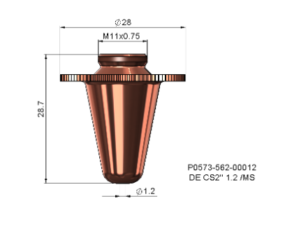 P0573-562-00012 - Laser nozzle DE CS2'' 1.2 /MS